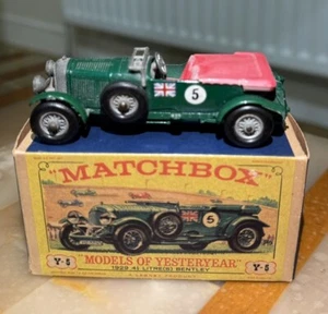 MATCHBOX LESNEY MODELS OF YESTERYEAR Y-5 1929 4.5 LITRE BLOWER BENTLEY BOXED - Picture 1 of 4