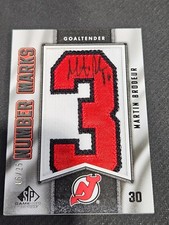 2010-11 UD SP GAME USED MARTIN BRODEUR #ed 5/25 NUMBER MARKS PATCH AUTO