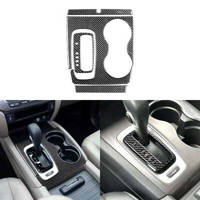 4Pcs Real Carbon Fiber Interior Gear Shift Panel Cover For Honda Ridgeline Pilot - Image 1 of 4