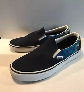 Van’s lowtop slip-on Flame logo Dark blue Men’s size 9 - Picture 1 of 5