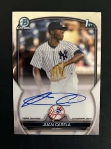 Juan Carela 2023 Bowman Chrome 1st Prospect Auto RC CPA-JCA Yankees BW12 - Picture 1 of 2