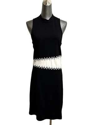 A.B.S. Vestido Colección Blanco y Negro Sin Mangas Talla 10 Foto 1 de 4