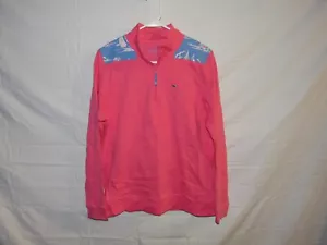 VINEYARD VINES WOMEN'S PINK 1/3 ZIP UP LONG SLEEVE SWEATSHIRT SIZE L - Picture 1 of 5