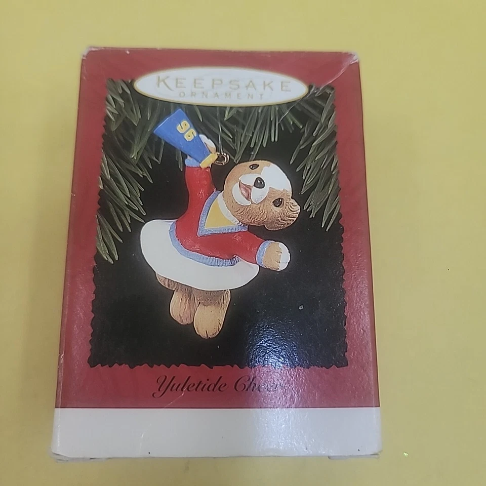 1996 HALLMARK ORNAMENT - YULETIDE CHEER- BEAR CHEERLEADER