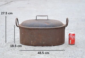 Hervidor de pescado vintage antiguo metal cazador furtivo antiguo ovalado lata de pescado - Imagen 1 de 11