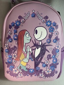 Loungefly Nightmare Before Christmas Jack & Sally Spring Floral Mini Backpack - Picture 1 of 8