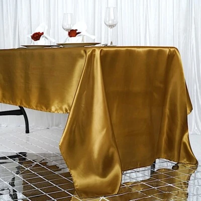 6 pcs 60x126" SATIN Rectangular Tablecloths Wedding Decorations Table Linens - Image 1 of 3
