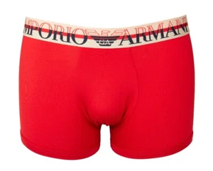 EMPORIO ARMANI Men's Boxer Shorts Visible Elastic with Logo Microfiber Underwear - Picture 1 of 4