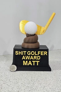 Shit Golfer Award - Custom Novelty Gag trophy - Picture 1 of 1