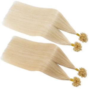 Russian Remy Nail U Tip 100% Human Hair Extensions Fusion Keratin Pre Bonded USA - Picture 1 of 34