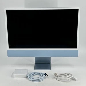 iMac 24 Blue 2021 3.2 GHz M1 8-Core CPU 7-Core GPU 8GB RAM 256GB SSD Excellent - Afbeelding 1 van 6