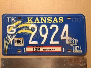 License Plate, Kansas, 1980, Truck, GY (small Gray county) 2924 - Bild 1 von 3