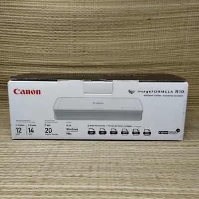 Canon imageFORMULA R10 Portable Document Scanner Duplex 20 Page Feeder New - Image 1 of 4