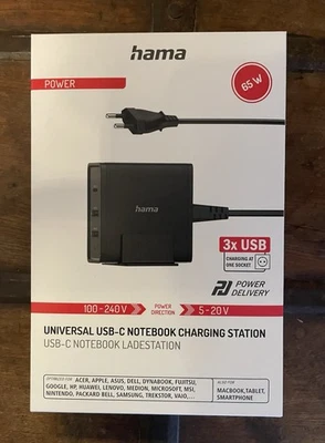 Hama Universal USB-C Notebook Tablet Smartphone Netzteil 65W 5-20V  neu OVP - Bild 1 von 2