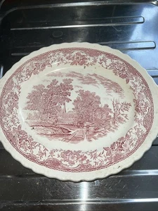 Englisches Eisenstein Geschirr Rosa Oval Platte Größe 11 x 8 Zoll Dickens Serie - Bild 1 von 3