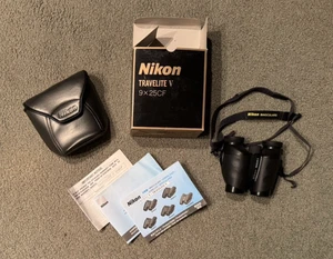 Nikon ~ Travelite V ~ Compact 9x25 CF Binoculars w/ Case and Manual - Picture 1 of 9