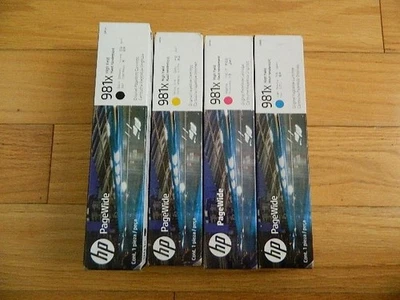 JUEGO ORIGINAL 2026 4 HP 981X CARTUCHO HI-YLD LOR09A-LOR12A PageWide 556 586 NUEVO Foto 1 de 2