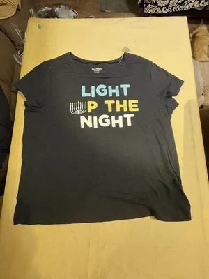Old Navy Black Girl’s Tee with Festive Graphic - Image 1 of 3