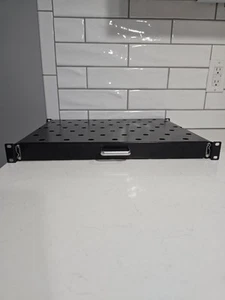 Aeons 1U 19-inch Sliding Server Shelf Vented 4 Post Rack Mount 14" No ScrewsNuts - Picture 1 of 4
