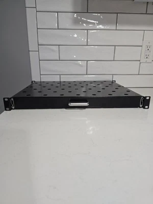 Aeons 1U 19-inch Sliding Server Shelf Vented 4 Post Rack Mount 14" No ScrewsNuts - Image 1 of 4