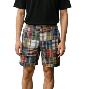 Vintage Polo Ralph Lauren Madras patchwork plaid cotton chino shorts Men's sz 36 - Bild 1 von 10