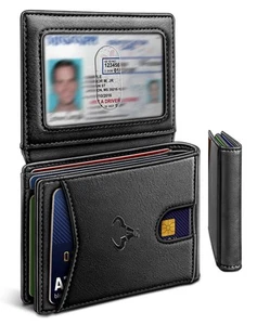 Men Wallet, Slim Leather Wallet Front Pocket Card Holder Gift For Men 11 Slot... - Picture 1 of 7