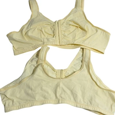 Nuevo sin etiquetas Paquete de 2 sujetadores inalámbricos Leading Lady Meryl talla 48 C/D/DD amarillo cierre frontal Foto 1 de 4