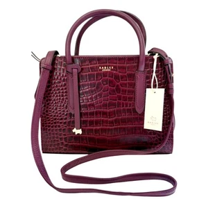 Cartera de cuero en relieve RADLEY LONDON Liverpool Street Croc borgoña nueva con etiquetas - Imagen 1 de 12