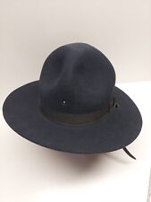 Vintage 3XXX Beaver Blue Felt Trooper's Patrol hat, size 7 1/2. MADE IN USA