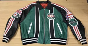 Vintage Michael Hoban 1994 USA Soccer Futbol Football Leather Jacket 2XL - Picture 1 of 16