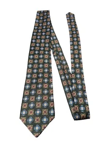 JOS. A. BANK SIGNATURE COLLECTION Black Multicolor Geometric Silk Tie NWOT - Picture 1 of 5