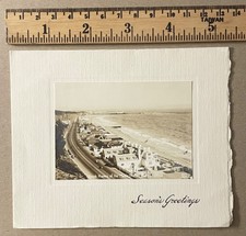 Vintage Christmas Card, Santa Monica, California Beach Homes, Real Photograph