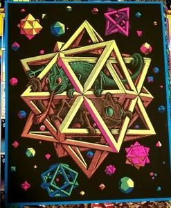 STARS VINTAGE 1968 BLACKLIGHT HEADSHOP POSTER By M.C. ESCHER 21"x 26" -NICE! - Picture 1 of 6