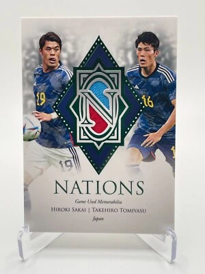 2023 Futera Unique Soccer Nations Match Worn Hiroki Sakai/Takehiro Tomiyasu /15 - Image 1 of 2