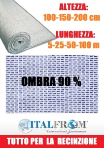 Telo Ombreggiante 90% Rete Ombra Varie Misure Frangivento Bianco Italfrom - Foto 1 di 3