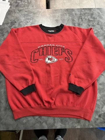 Vintage Kansas City Chiefs Lee Sport Sweatshirt Crewneck Size XL Red NFL Cover