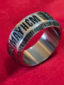 Men Of Mayhem Biker Ring Size Med 62mm Notorious 13 Stainless Limited Edition - Picture 1 of 11