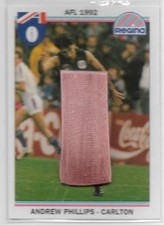 1992 Regina (152) Andrew PHILLIPS Carlton & Original Chewing Gum Stuck to Card