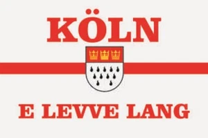 Aufkleber Köln E Levve lang Flagge Fahne 15 x 10 cm Autoaufkleber - Bild 1 von 1