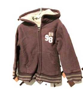 RuffHewn Boys Fleece Lined Hooded Jacket 4/5 Brown - Picture 1 of 4