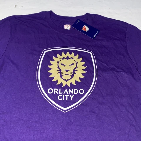 Orlando City Shirt Men’s Medium SC The Lions MLS Purple Futbol Soccer Club NWT Cover