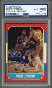 Robert Parish SIGNED 1986 Fleer #84 Boston Celtics Basketball HOF Auto PSA - Bild 1 von 2