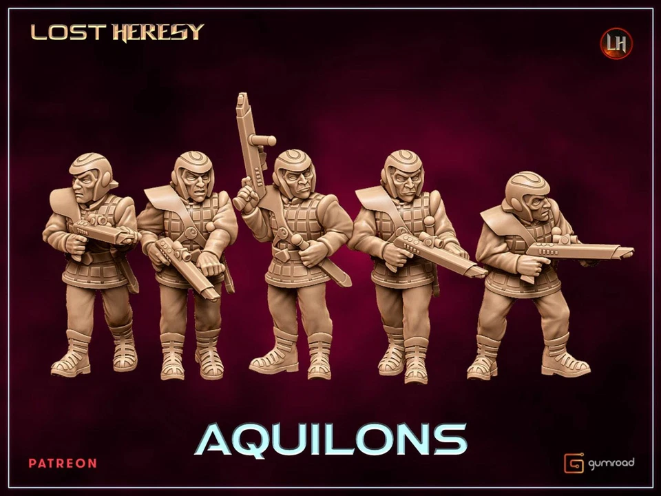 5pc Aquilons First Wave - Resin Miniature | Sci Fi | Legion | Trek | Lost Heresy - Image 1 of 1