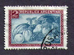 ARGENTINA stamp 1936 2 pesos Fruticultura used - R#313 Scarce - Picture 1 of 1