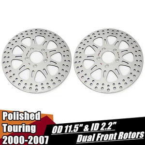 Polished 11.5" Front Brake Rotors for Harley Touring FLHRCi Road King 2000-2007 - Picture 1 of 9