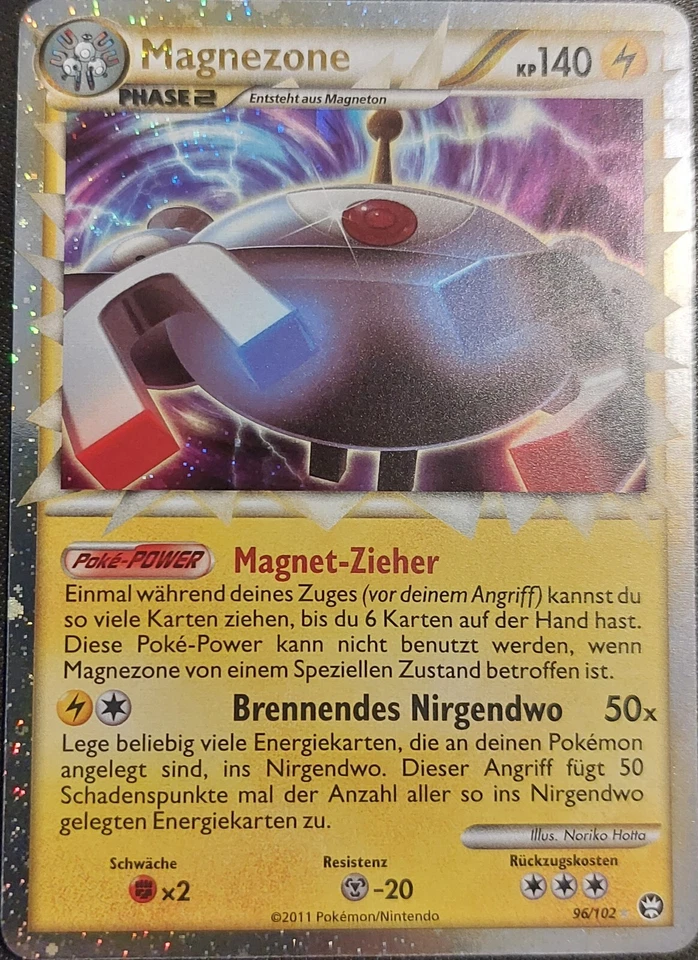 Pokemon Hs Triumph Holo N°96/102 Magnezone Prime 140 PV Sehr Selten - Bild 1 von 1