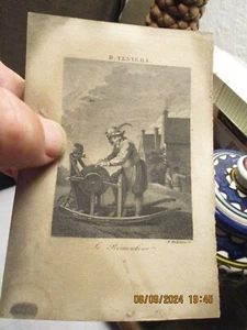 Ancienne Petite Gravure LE REMOULEUR David Teniers 1610 1690 E Ruhièrre S - Imagen 1 de 2