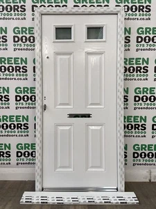 COMPOSITE FRONT DOOR WHITE GRP BESPOKE AND FRAME WOOD GRAIN EXTERNAL EXTERIOR - Picture 1 of 24