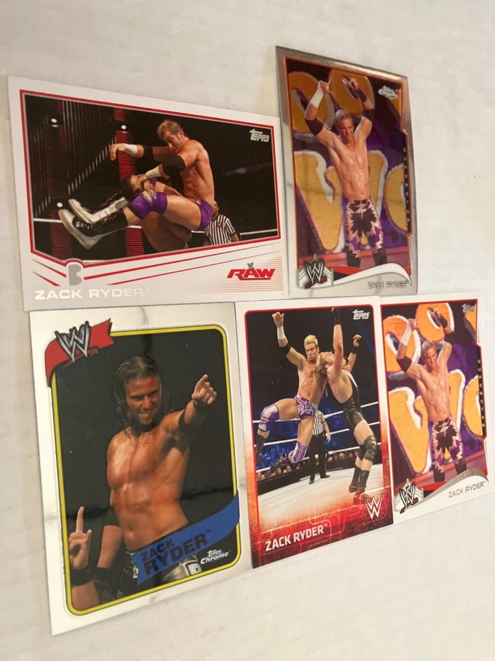 5 Zack Ryder topps wrestling cards (2007 chrome rookie)born in Merrick New York - Image 1 of 1