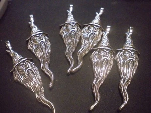 PENDENT CHARMS ((( WIZARDS ))) SILVER TONE WOW WITH AURORA BOREALIS LOT OF 6 PC - Picture 1 of 3